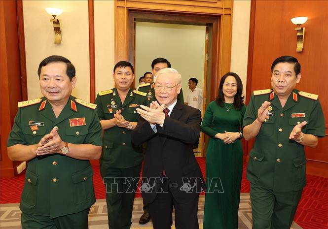 Tổng Bí thư Nguyễn Phú Trọng gặp mặt các đại biểu thanh niên Quân đội - Ảnh 1.