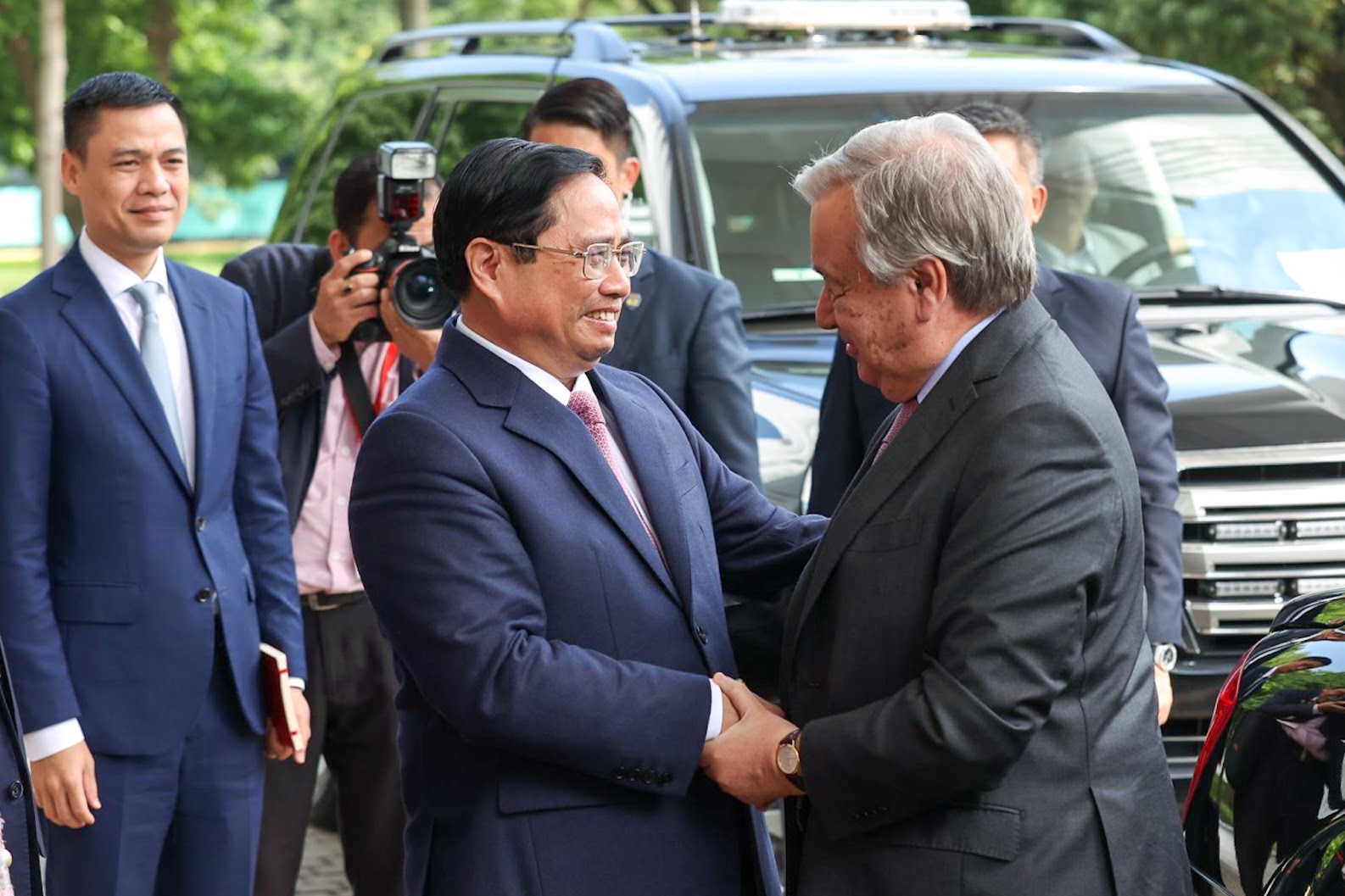 Chùm ảnh: Thủ tướng Phạm Minh Chính tiếp Tổng Thư ký LHQ  - Ảnh 1.