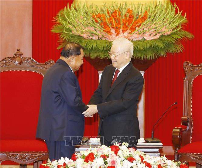 Tổng Bí thư Nguyễn Phú Trọng tiếp Chủ tịch Thượng viện Vương quốc Campuchia - Ảnh 1.