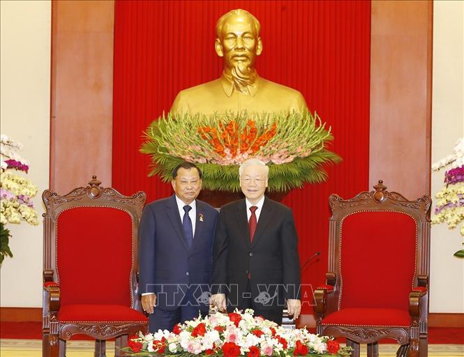 Tổng Bí thư Nguyễn Phú Trọng tiếp Chủ tịch Thượng viện Vương quốc Campuchia - Ảnh 2.
