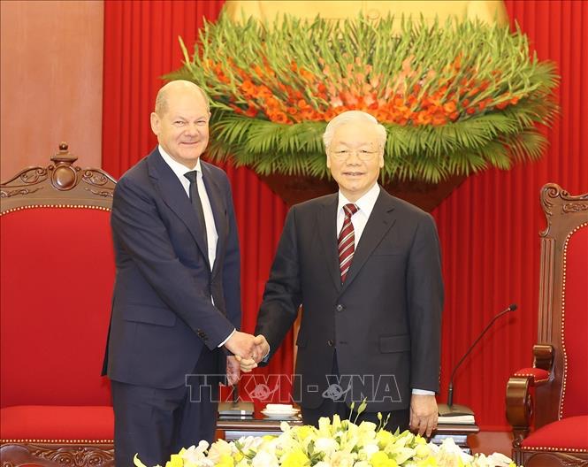 Tổng Bí thư Nguyễn Phú Trọng tiếp Thủ tướng Cộng hòa Liên bang Đức Olaf Scholz - Ảnh 2.