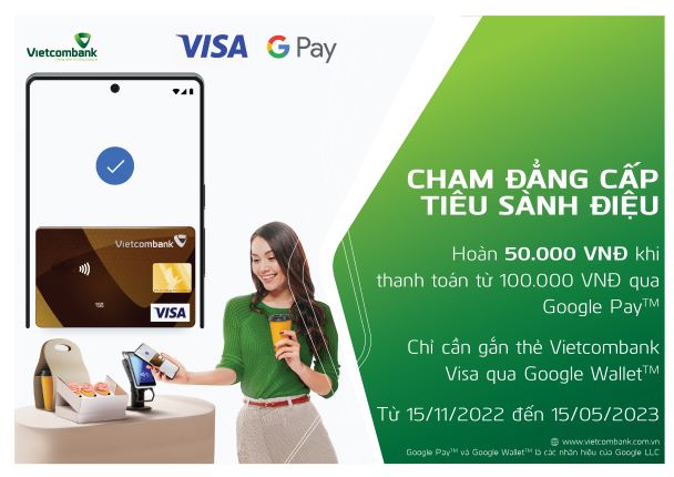 Vietcombank triển khai dịch vụ thanh toán qua Google Wallet cho thẻ Visa - Ảnh 1.