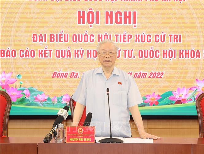 Tổng Bí thư tiếp xúc cử tri Hà Nội sau kỳ họp thứ 4, Quốc hội khóa XV - Ảnh 2.