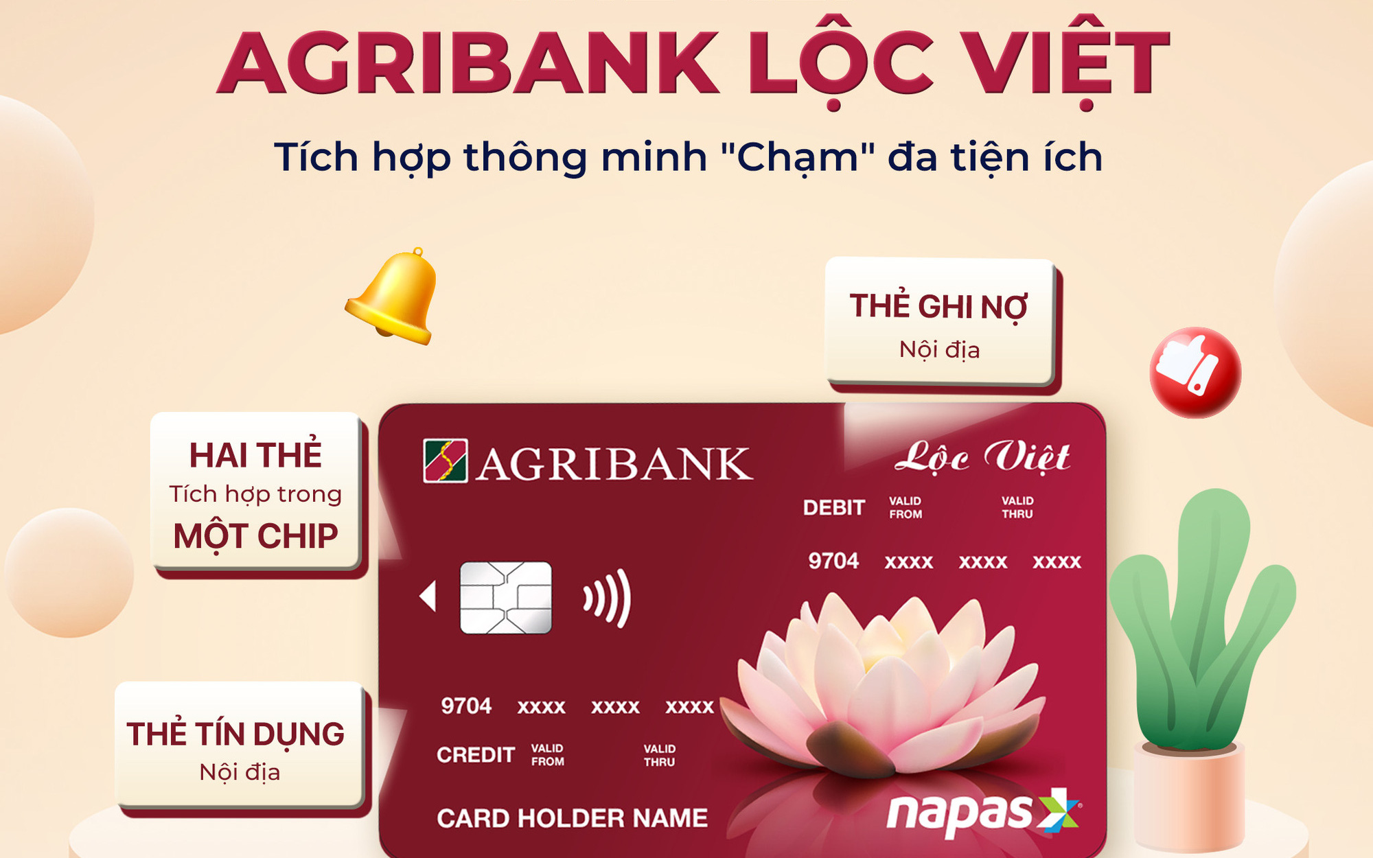 NAPAS phối hợp với Agribank phát triển thẻ kép 2 trong 1