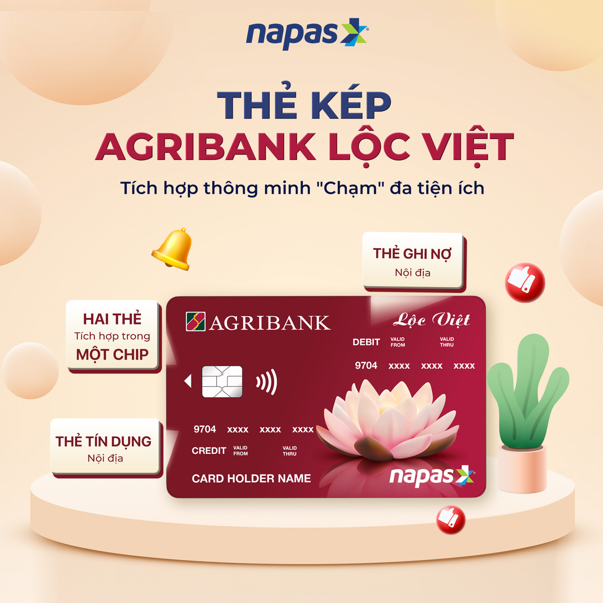 Thẻ kép 2 trong 1 Agribank vừa là thẻ ATM, vừa là thẻ tín dụng, cho phép bạn sử dụng linh hoạt với phạm vi rộng lớn. Hãy xem hình ảnh liên quan để hiểu rõ hơn về sản phẩm độc đáo này.