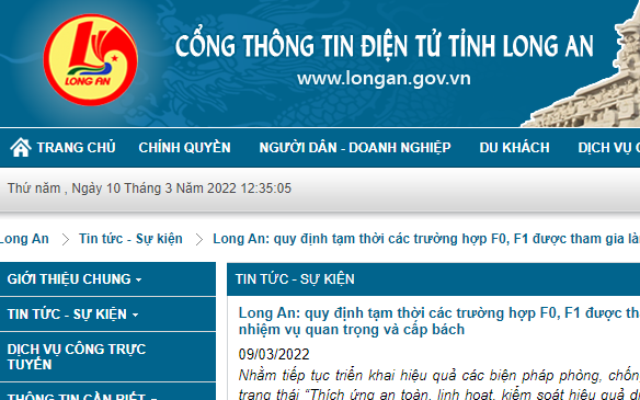 Long An: Tỉnh đầu tiên cho phép F0, F1 đi làm