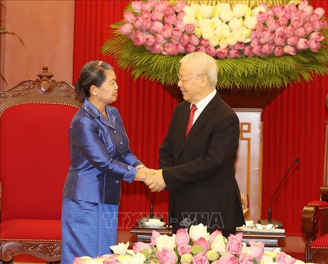 Tổng Bí thư Nguyễn Phú Trọng tiếp Đoàn đại biểu cấp cao Vương quốc Campuchia - Ảnh 1.