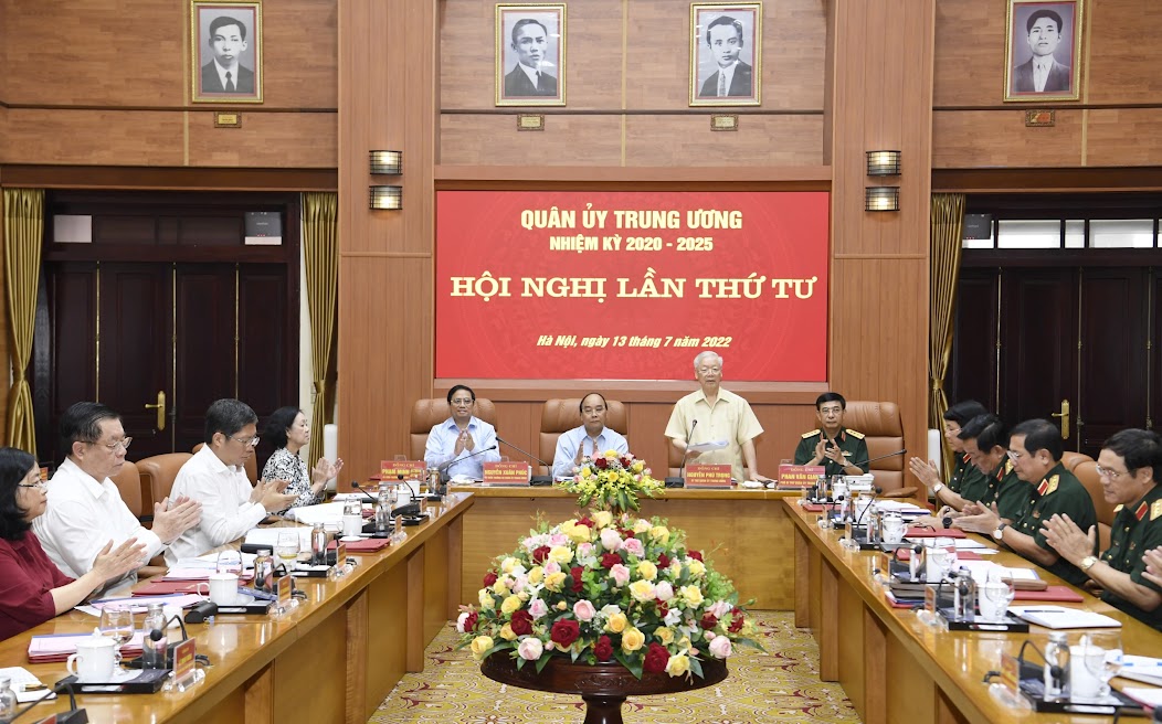 Tổng Bí thư Nguyễn Phú Trọng chủ trì Hội nghị Quân ủy Trung ương triển khai nhiệm vụ trọng tâm 6 tháng cuối năm 2022 - Ảnh 3.