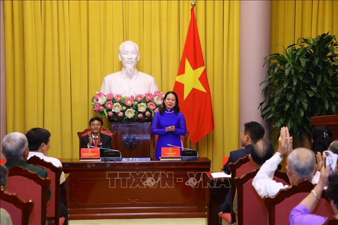 Phó Chủ tịch nước tiếp Đoàn đại biểu người có công tiêu biểu tỉnh Bình Định - Ảnh 2.