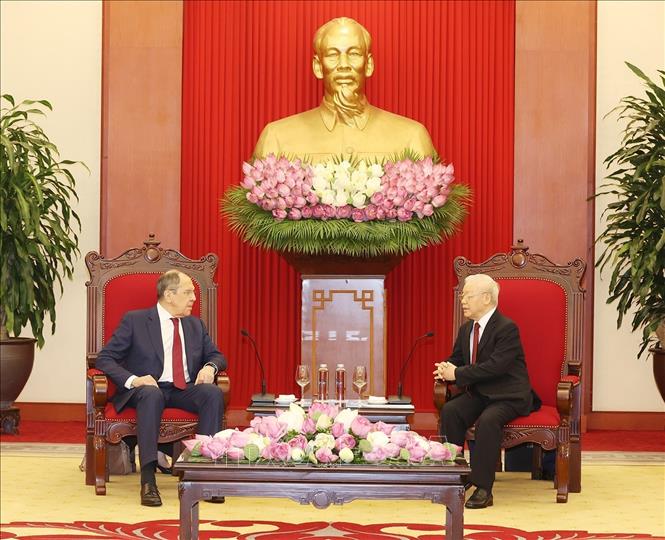 Tổng Bí thư Nguyễn Phú Trọng tiếp Bộ trưởng Ngoại giao Liên bang Nga - Ảnh 2.