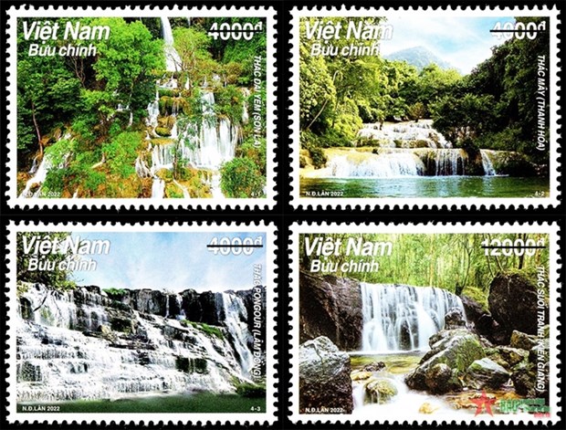 Bốn thác nước nổi tiếng Việt Nam được giới thiệu trên tem bưu chính - Ảnh 1.