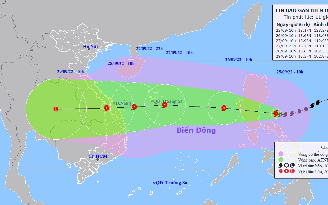 CẬP NHẬT: Bão NORU giật trên cấp 17 tiến nhanh vào Biển Đông; đổ bộ Huế-Bình Định ngày 28/9