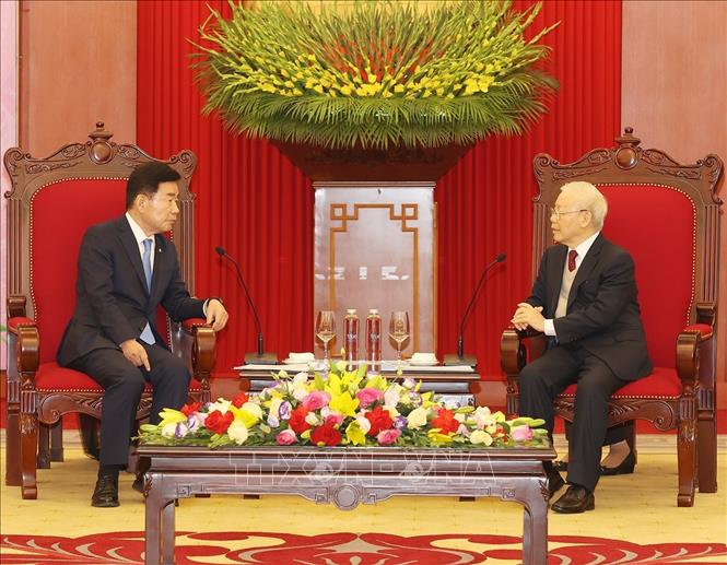 Tổng Bí thư Nguyễn Phú Trọng tiếp Chủ tịch Quốc hội Hàn Quốc - Ảnh 2.