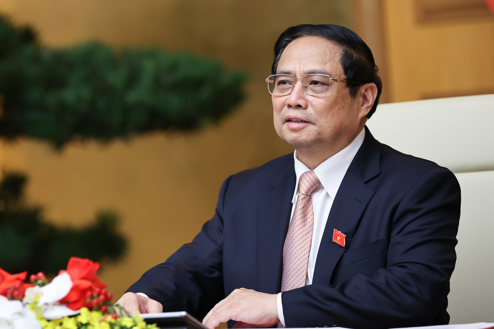 Thủ tướng Phạm Minh Chính phát biểu tại hội đàm - Ảnh: VGP/Nhật Bắc