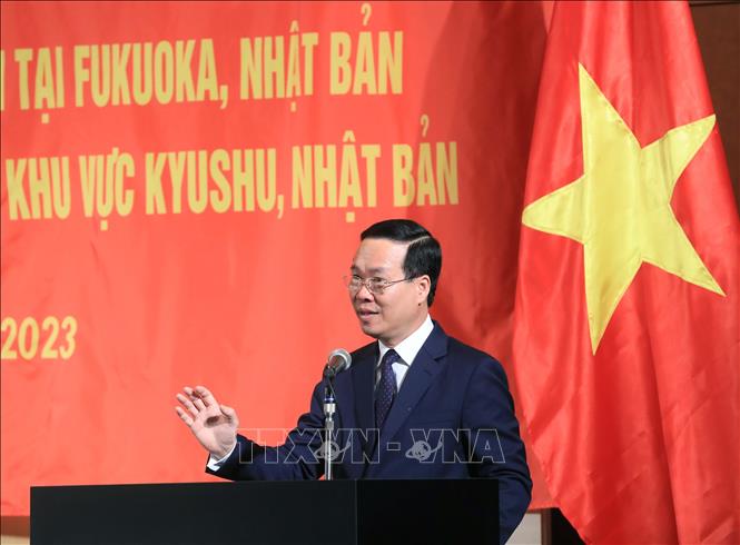 Chủ tịch nước gặp gỡ đại diện cộng đồng người Việt Nam tại khu vực Kyushu, Nhật Bản- Ảnh 1.