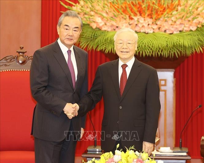 Tổng Bí thư Nguyễn Phú Trọng tiếp Bộ trưởng Bộ Ngoại giao Trung Quốc Vương Nghị- Ảnh 1.