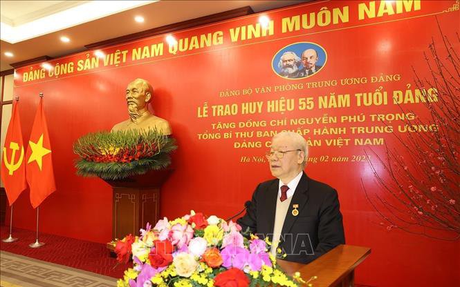 Phát biểu của Tổng Bí thư Nguyễn Phú Trọng tại lễ nhận Huy hiệu 55 năm tuổi Đảng