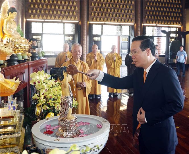 Chủ tịch nước V&#245; Văn Thưởng ch&#250;c mừng Đại lễ Phật đản tại TPHCM