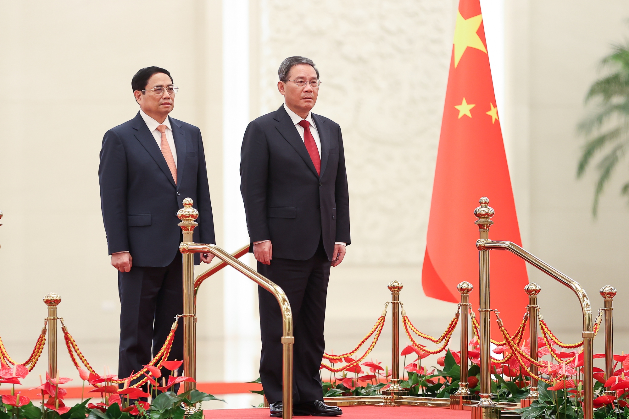 Chuyến thăm chính thức Trung Quốc của Thủ tướng Phạm Minh Chính diễn ra trong bối cảnh quan hệ Đối tác hợp tác chiến lược toàn diện Việt Nam - Trung Quốc đang duy trì xu thế phát triển và đạt nhiều kết quả tích cực - Ảnh: VGP/Nhật Bắc