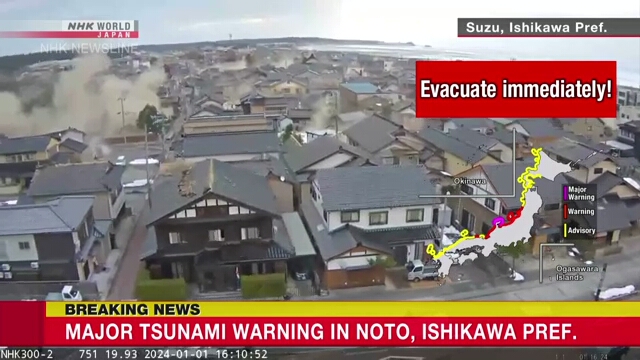 Động đất lớn tại Nhật Bản, hàng chục nghìn người sơ tán khẩn cấp- Ảnh 1.