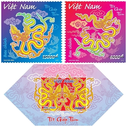 Phát hành bộ tem bưu chính "Tết Giáp Thìn" 2024- Ảnh 1.