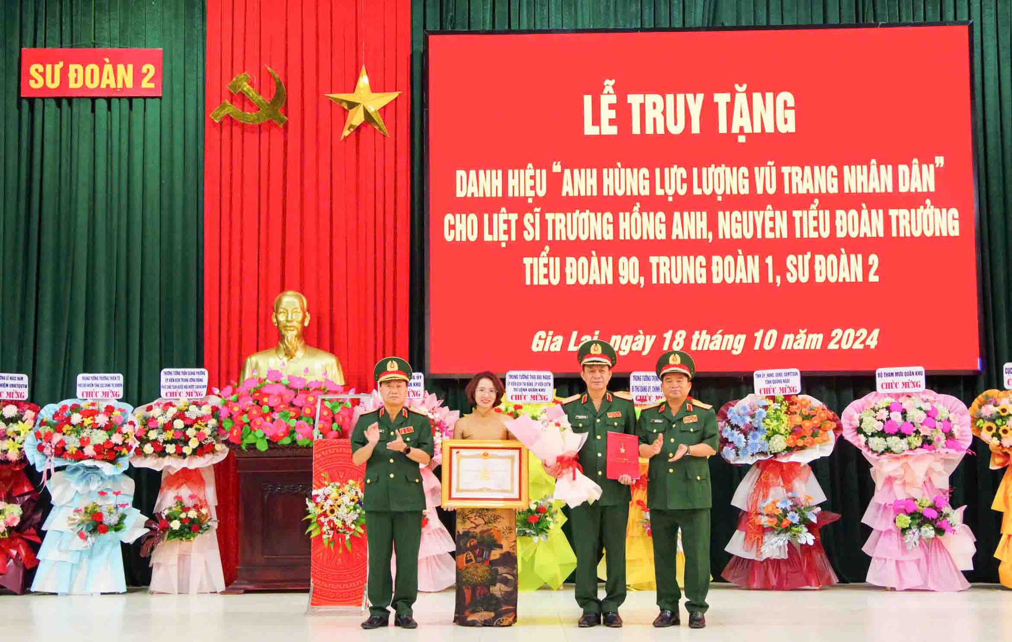 Truy tặng danh hiệu Anh hùng LLVTND cho nguyên Sư đoàn trưởng Sư đoàn 2 Trương Hồng Anh- Ảnh 1.