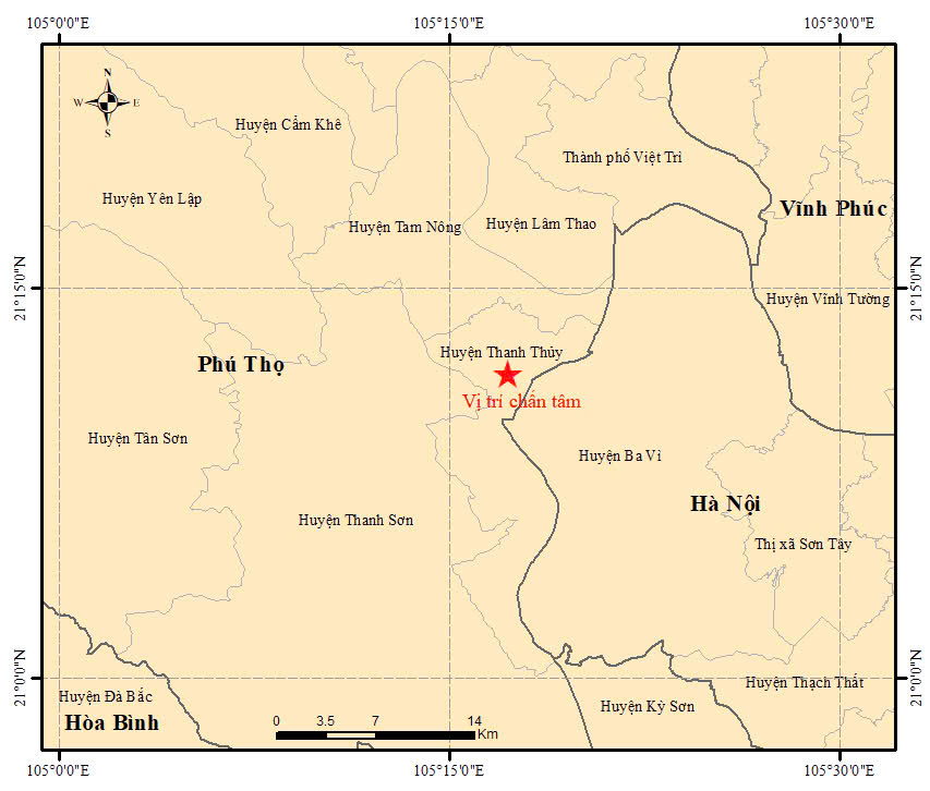 Động đất 3,3 độ tại huyện Thanh Thủy, tỉnh Phú Thọ- Ảnh 1.
