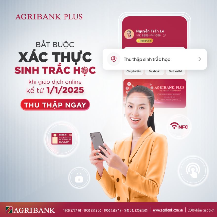 Agribank giao dịch ngoài giờ phục vụ cập nhật thông tin sinh trắc học- Ảnh 1.