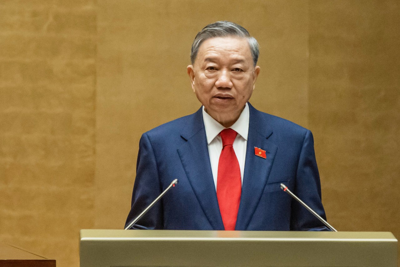 Chủ tịch nước Tô Lâm phát biểu trước Quốc hội - Ảnh: VGP/Nhật Bắc