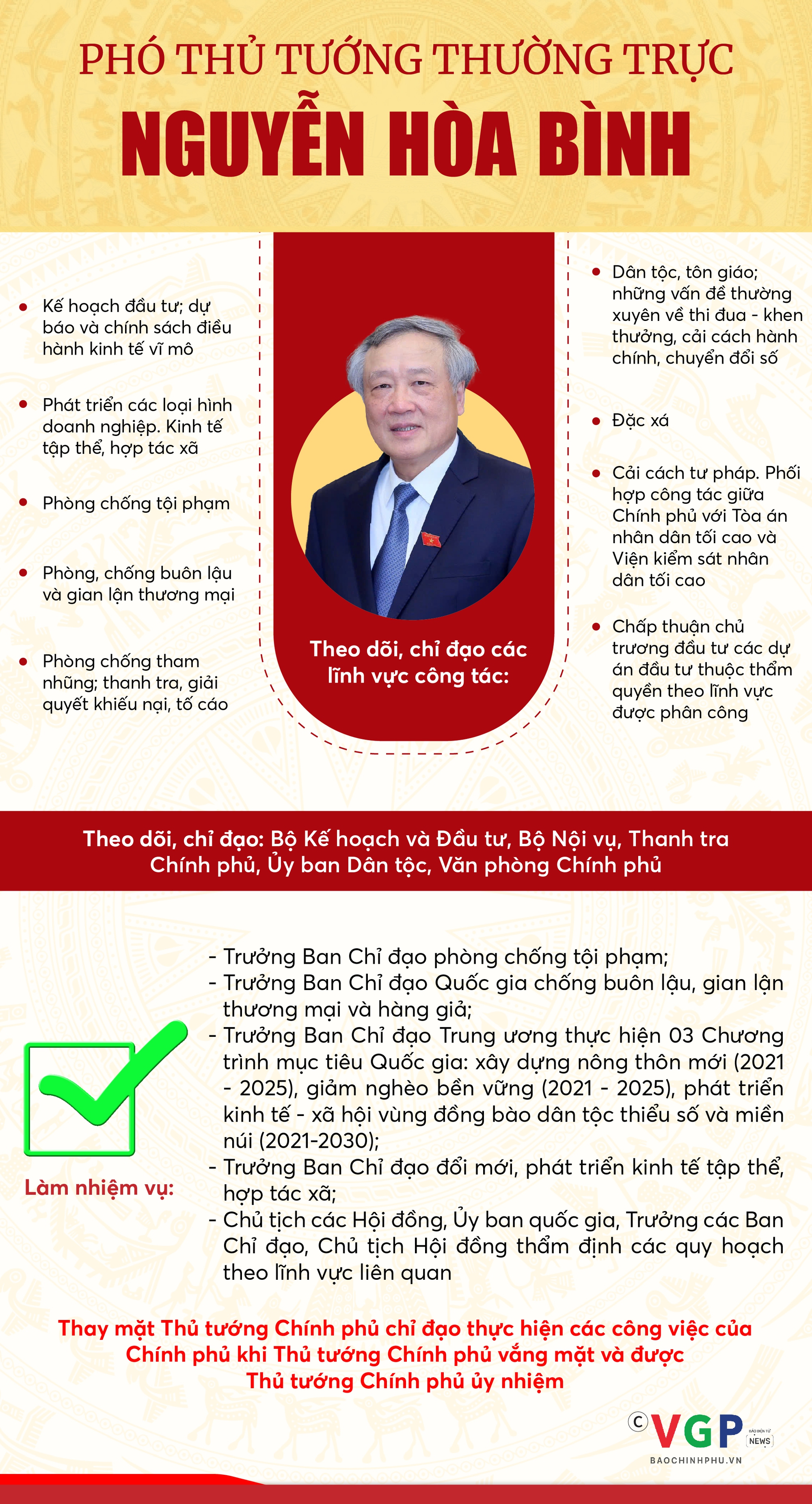 INFOGRAPHICS: Nhiệm vụ của các Phó Thủ tướng Chính phủ theo phân công- Ảnh 1.