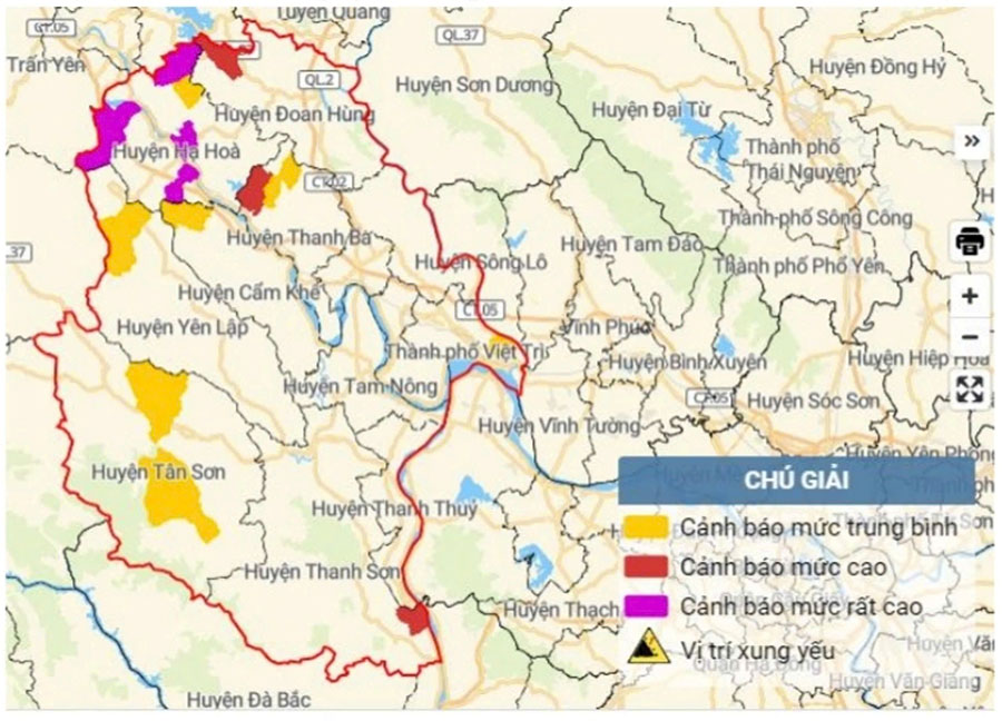 Cập nhật danh sách điểm có nguy cơ xảy ra lũ quét, sạt lở đất đá tỉnh Phú Thọ- Ảnh 1.