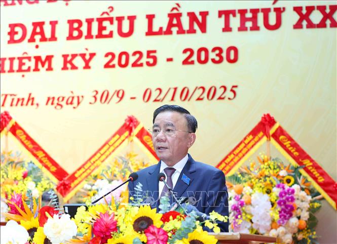 Thường trực Ban Bí thư dự và chỉ đạo Đại hội đại biểu Đảng bộ tỉnh Hà Tĩnh lần thứ XX- Ảnh 2.