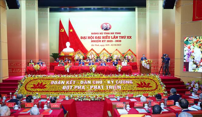 Thường trực Ban Bí thư dự và chỉ đạo Đại hội đại biểu Đảng bộ tỉnh Hà Tĩnh lần thứ XX- Ảnh 3.