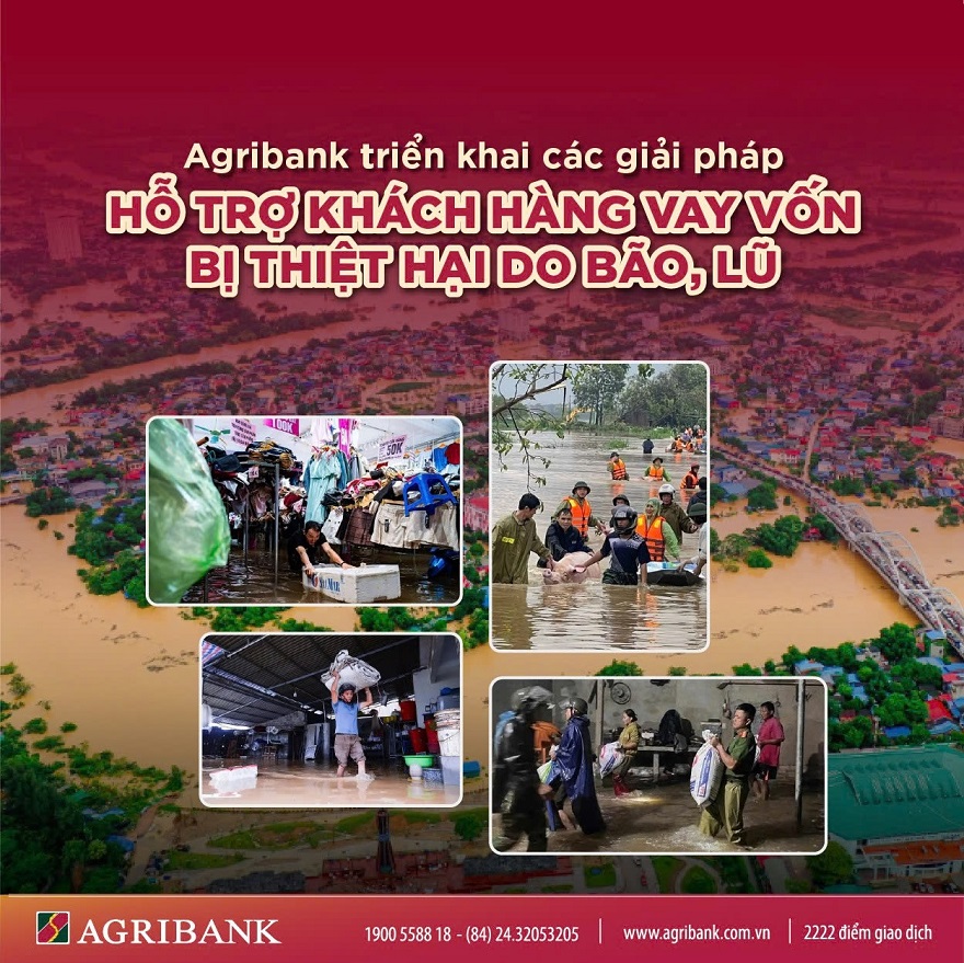 Agribank giảm tới 2%/năm lãi suất cho vay hỗ trợ khách hàng bị ảnh hưởng, thiệt hại do bão, lũ- Ảnh 1. Agribank giảm tới 2%/năm lãi suất cho vay hỗ trợ khách hàng bị ảnh hưởng, thiệt hại do bão, lũ- Ảnh 1.