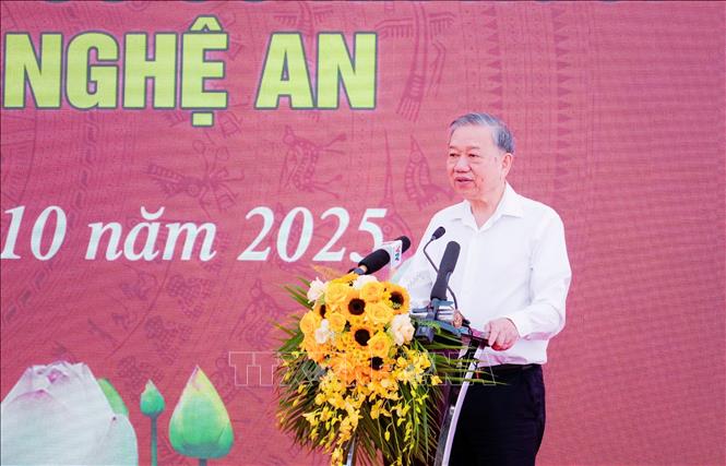Tổng Bí thư Tô Lâm dự lễ khởi công trường nội trú liên cấp Na Ngoi, tỉnh Nghệ An- Ảnh 1. Tổng Bí thư Tô Lâm dự lễ khởi công trường nội trú liên cấp Na Ngoi, tỉnh Nghệ An- Ảnh 1.