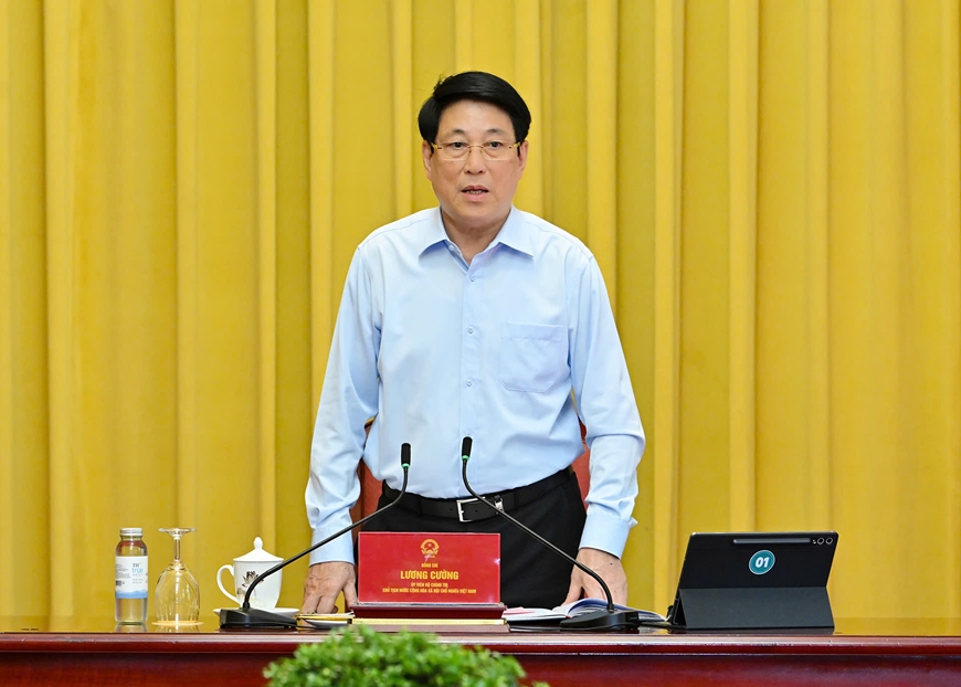Chủ tịch nước Lương Cường làm việc với Văn phòng Chủ tịch nước về triển khai nhiệm vụ trọng tâm- Ảnh 2.