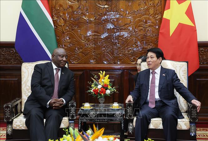 Chủ tịch nước Lương Cường hội đàm với Tổng thống Nam Phi- Ảnh 1. Chủ tịch nước Lương Cường hội đàm với Tổng thống Nam Phi- Ảnh 1.