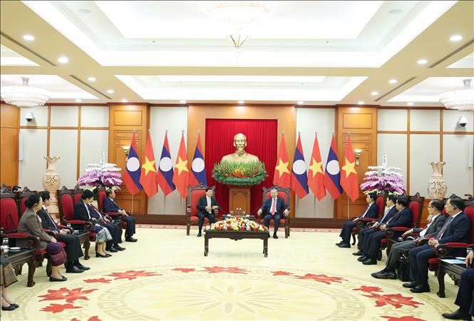 Tổng Bí thư Tô Lâm tiếp Tổng Bí thư, Chủ tịch nước Lào Thongloun Sisoulith nhân dịp dự Lễ mở ký Công ước Hà Nội- Ảnh 3. Tổng Bí thư Tô Lâm tiếp Tổng Bí thư, Chủ tịch nước Lào Thongloun Sisoulith nhân dịp dự Lễ mở ký Công ước Hà Nội- Ảnh 3.