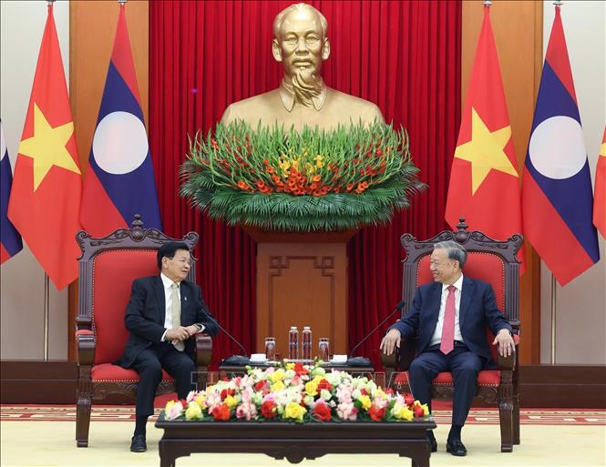 Tổng Bí thư Tô Lâm tiếp Tổng Bí thư, Chủ tịch nước Lào Thongloun Sisoulith nhân dịp dự Lễ mở ký Công ước Hà Nội- Ảnh 2. Tổng Bí thư Tô Lâm tiếp Tổng Bí thư, Chủ tịch nước Lào Thongloun Sisoulith nhân dịp dự Lễ mở ký Công ước Hà Nội- Ảnh 2.