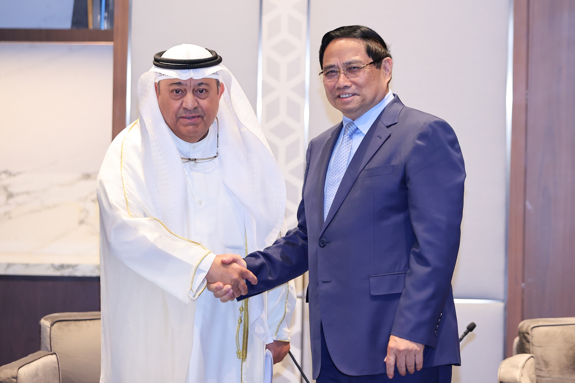 Thủ tướng Phạm Minh Chính tiếp Bộ trưởng Dầu mỏ Kuwait- Ảnh 1. Thủ tướng Phạm Minh Chính tiếp Bộ trưởng Dầu mỏ Kuwait- Ảnh 1.