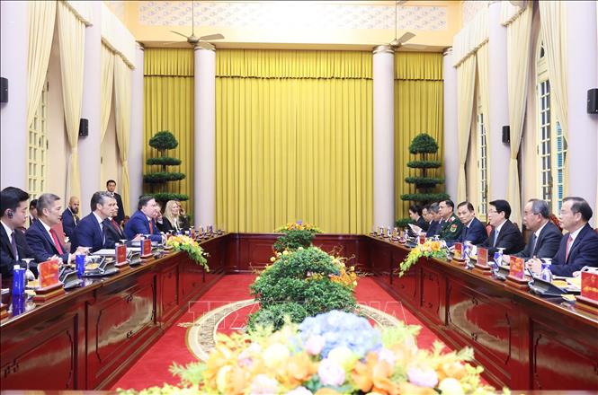 Chủ tịch nước Lương Cường tiếp Bộ trưởng Bộ Chiến tranh Hoa Kỳ- Ảnh 2.