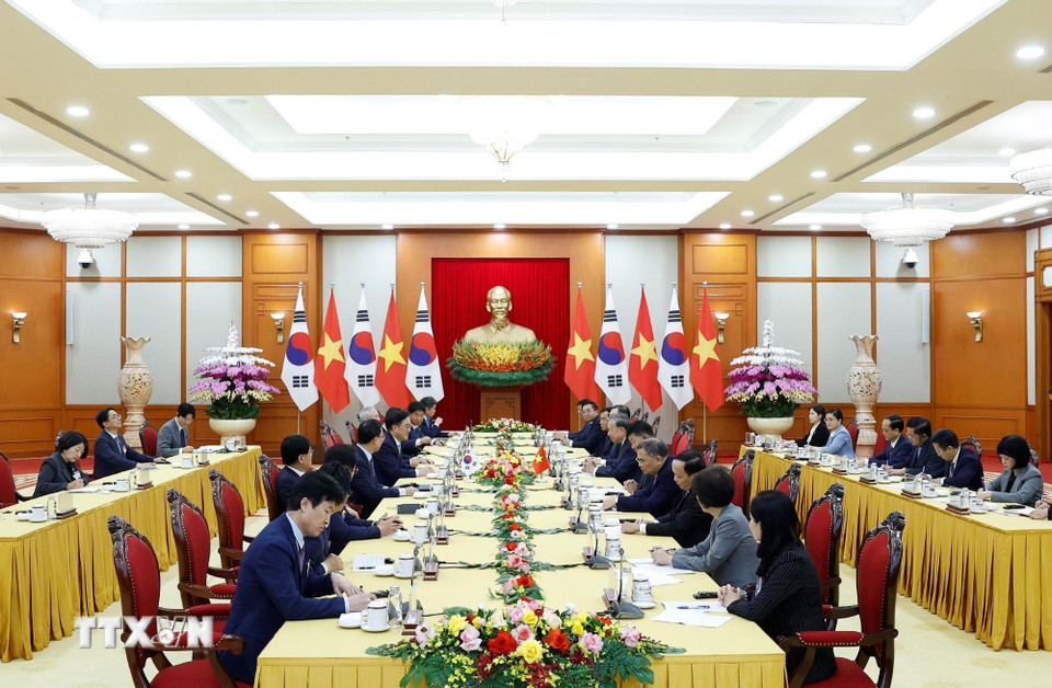 Tổng Bí thư Tô Lâm hội kiến với Chủ tịch Quốc hội Hàn Quốc- Ảnh 2.