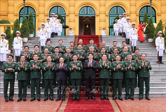 Trao quyết định bổ nhiệm Chủ nhiệm Tổng cục Chính trị và thăng quân hàm Đại tướng, Thượng tướng- Ảnh 8. Trao quyết định bổ nhiệm Chủ nhiệm Tổng cục Chính trị và thăng quân hàm Đại tướng, Thượng tướng- Ảnh 8.