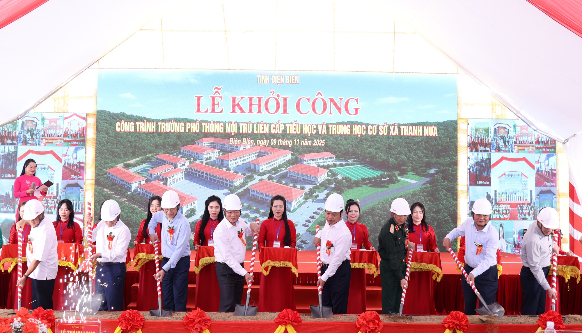 Phó Thủ tướng Lê Thành Long dự lễ khởi công "ngôi nhà thứ 2" của hàng ngàn học sinh vùng biên Điện Biên- Ảnh 2.