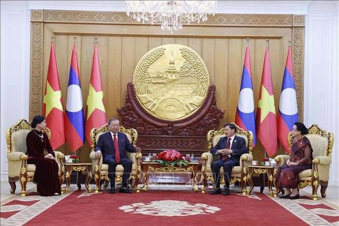 Lễ đón trọng thể Tổng Bí thư Tô Lâm và Phu nhân tại thủ đô Viêng Chăn (Lào)- Ảnh 6. Lễ đón trọng thể Tổng Bí thư Tô Lâm và Phu nhân tại thủ đô Viêng Chăn (Lào)- Ảnh 6.