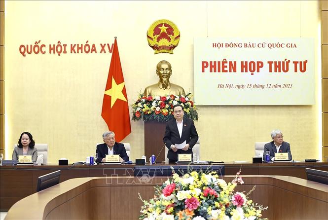 Chủ tịch Quốc hội Trần Thanh Mẫn chủ trì Phiên họp thứ tư Hội đồng Bầu cử Quốc gia- Ảnh 1. Chủ tịch Quốc hội Trần Thanh Mẫn chủ trì Phiên họp thứ tư Hội đồng Bầu cử Quốc gia- Ảnh 1.