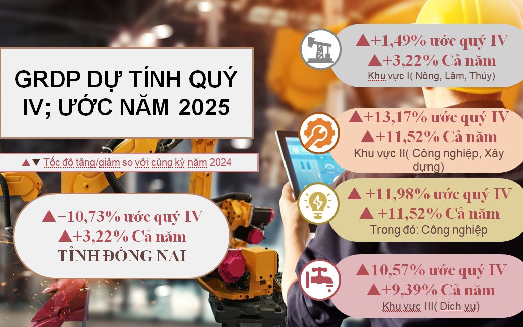 Đồng Nai bứt phá mạnh mẽ, GRDP năm 2025 vượt mục tiêu, khẳng định vai trò đầu tàu kinh tế của vùng và cả nước