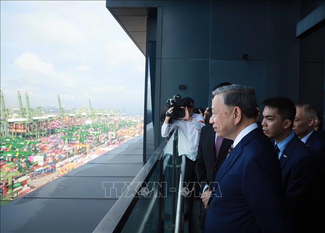 Tổng Bí thư thăm cảng Pansir Panjang và trao đổi chiến lược giáo dục, khoa học công nghệ (Singapore)- Ảnh 1.