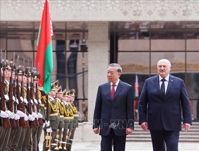 Lễ đón Tổng Bí thư Tô Lâm thăm cấp Nhà nước Cộng hòa Belarus- Ảnh 1. Lễ đón Tổng Bí thư Tô Lâm thăm cấp Nhà nước Cộng hòa Belarus- Ảnh 1.
