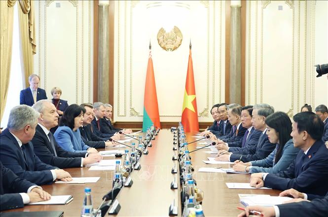Tổng Bí thư Tô Lâm hội kiến Chủ tịch Thượng viện và Chủ tịch Hạ viện Belarus- Ảnh 4. Tổng Bí thư Tô Lâm hội kiến Chủ tịch Thượng viện và Chủ tịch Hạ viện Belarus- Ảnh 4.